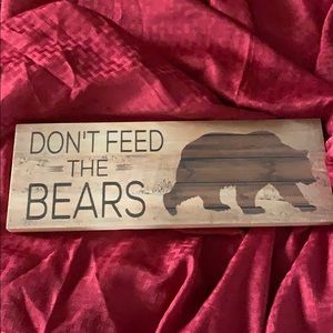 Wooden bear wall sign